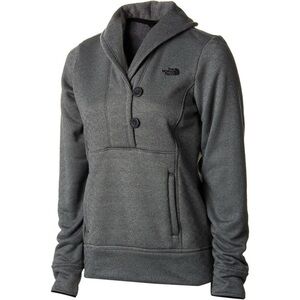 The North Face Gray Crescent Shawl Fleece Knit Sweater Women's Size XS